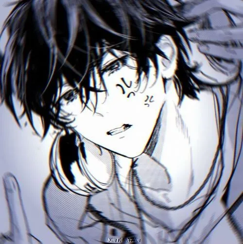 Ảnh profile anime mờ nam khắc họa bóng đổ và khí chất lạnh