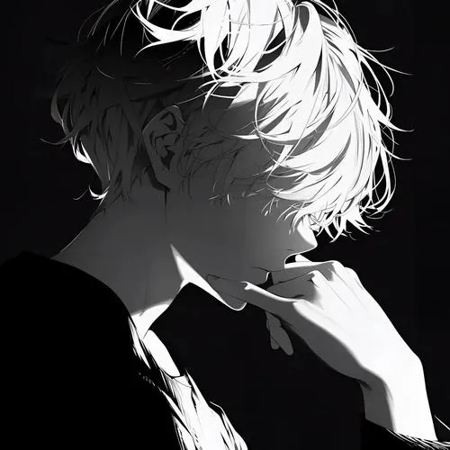 Ảnh avatar ngầu dùng tương phản high contrast làm nổi đường viền hàm