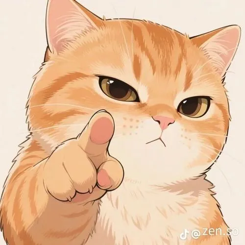 Hình profile cute mèo nhây giữa nền trơn và ánh sáng phẳng