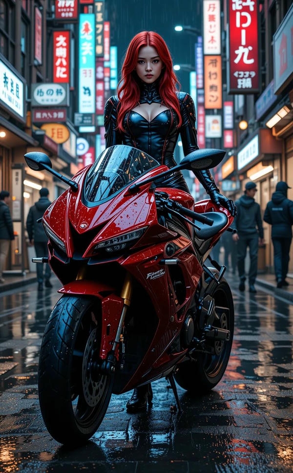 Gái xinh anime chạy xe ngầu