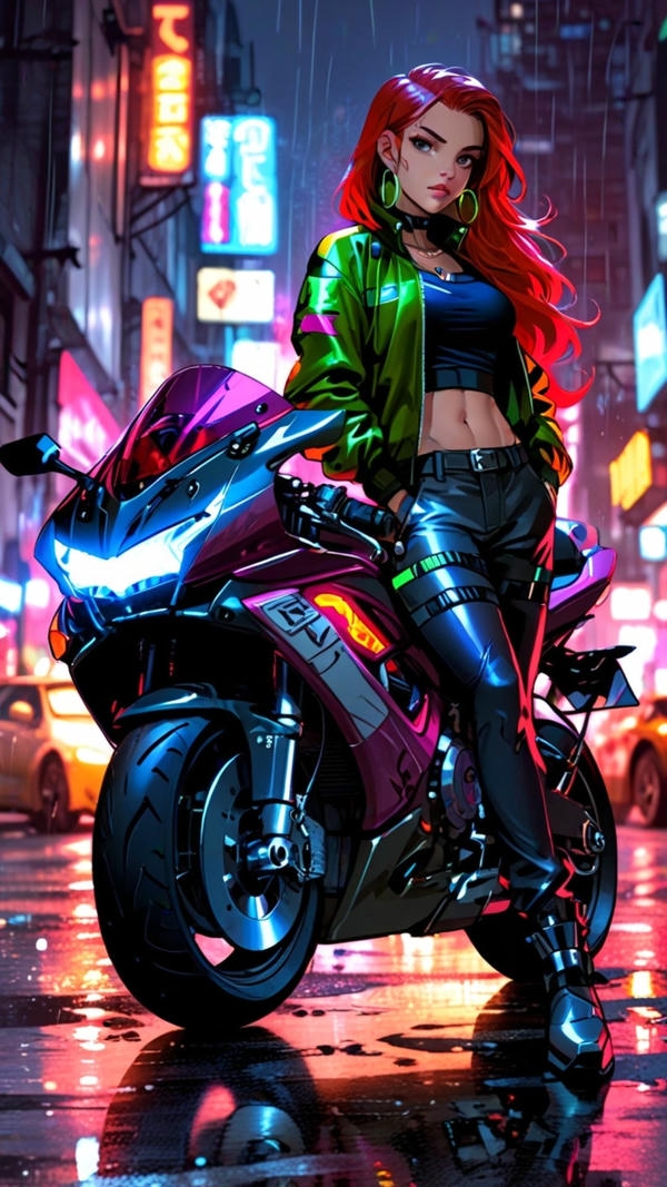 Hình anime gái xinh chạy mô tô (2)