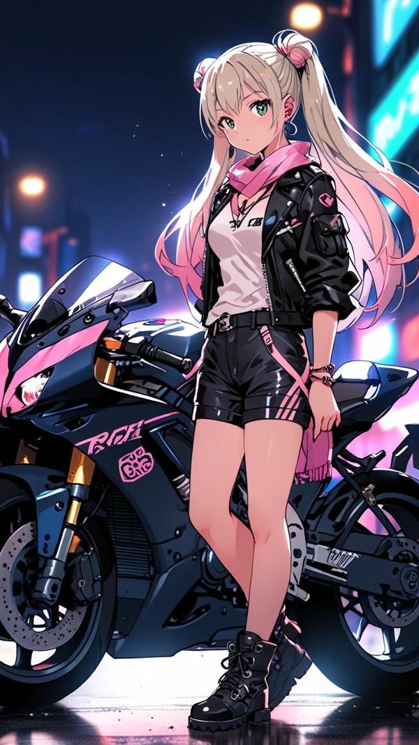 Hình anime gái xinh lái xe (2)