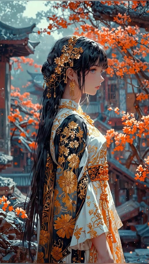 “Cô gái anime đầy vẻ dịu dàng.”