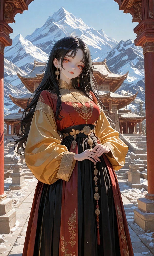 “Cô gái cổ trang đầy duyên dáng.”