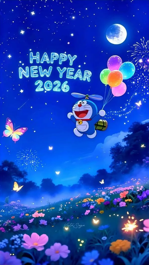 hinh-anh-doraemon-tet-2026-19 Tải ảnh Doraemon dưới bầu trời xanh đêm 2026, sao sáng dịu, hợp làm hình nền điện thoại