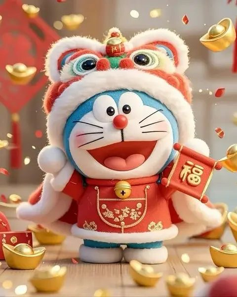 BST 80 Hình Ảnh Doraemon Tết 2026 đẹp nhất với sắc đỏ vàng rực rỡ mừng năm mới