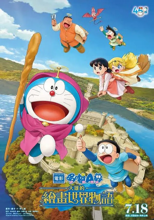 Tải ảnh HD Doraemon poster phiêu lưu, bảo bối và bạn bè đầy đủ, hợp làm hình nền máy tính