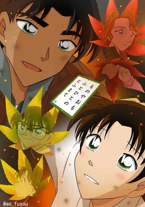 hinh-anh-hattori-heiji-ngau-48 Ảnh cận mặt Heiji và Kazuha, ánh mắt căng, chi tiết suy luận hiện rõ, hợp người thích nhịp phá án.