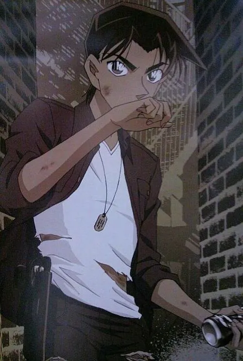 hinh-anh-hattori-heiji-ngau-53 Hình fanart Heiji trong ngõ tối, ánh sáng xiên mạnh, nét mặt lạnh tạo cảm giác trinh thám sâu.