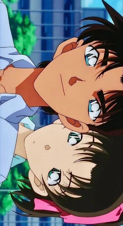 hinh-anh-hattori-heiji-ngau-58 Ảnh fanart cặp đôi nhìn nhau, tông hồng xanh, hợp người thích mood tình cảm xoay quanh Hattori-chan.