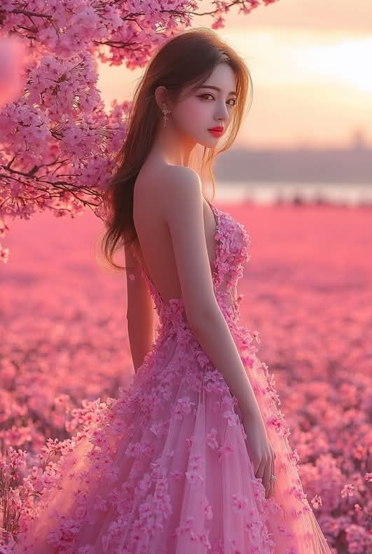 Hình nền gái xinh bên hoa đào mùa xuân.