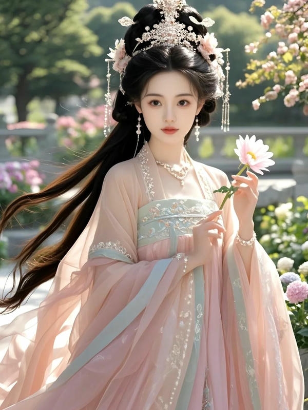 Hình nền gái xinh giữa sắc hoa đào tươi thắm.