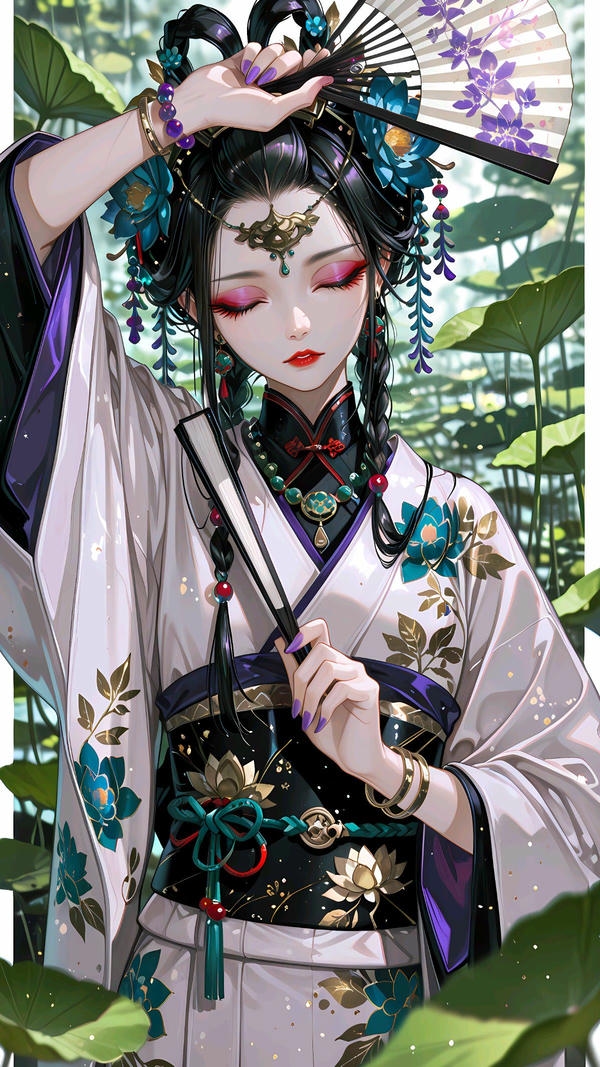 “Nữ anime cổ trang nhẹ nhàng.”